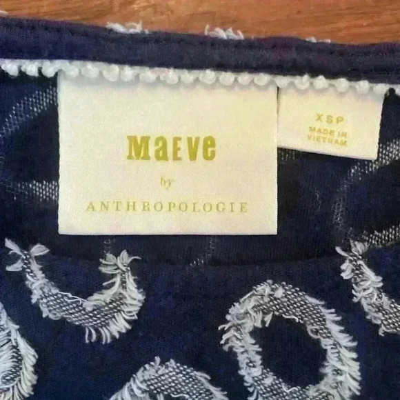 Maeve Anthropologie Dress Size XS Petite Texture Dot Empire Baby Doll Mini Dress - Picture 3 of 7